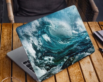 Ocean Pattern Laptop Skin Sea Wave Notebook Vinyl Decal Dell Hp Lenovo Asus Chromebook Acer Laptop Decal Cover Skin Any Laptop Sticker