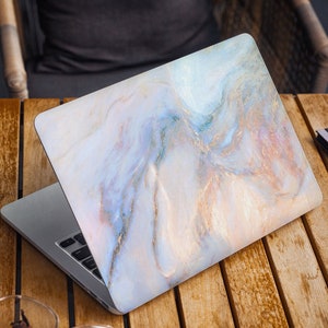 Pink Blue Pastel Colorful Laptop Skin Asus HP Dell Lenovo Decal Marble Computer Sticker Full Coverage Laptop Acer Chromebook MacBook Skin