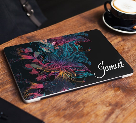 Name Marble Laptop Sticker Floral Notebook Vinyl Decal Dell Hp Lenovo Asus Chromebook Acer Laptop Decal Cover Skin For Any Laptop Sticker