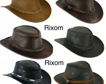 Australische Aussie Stijl Real Lederen Cowboy Hat Verschillende Stijlen Bush Western Hats