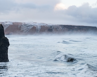 Vik: Iceland Tower Storm Sea Fine Art / Metal  Print