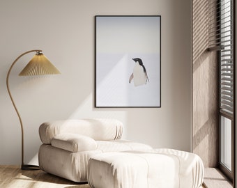 Solo Adélie: Penguin in Antarctica Iceberg Nature Photography  Fine Art / Metal  Print