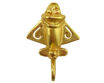 Quimbaya Flyer Pin Ancient Aircraft 24k Gold Plated Golden Jet-3 Ancient Astronaut Theorists UFOlogists Gift for Aliens Believers UFO Lovers