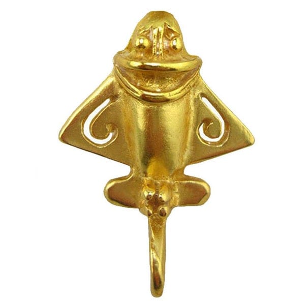 Pin's Quimbaya Flyer avion ancien plaqué or 24 carats Jet-3 anciens astronautes théoriciens ufologues cadeau pour extraterrestres croyants amateurs d'ovnis