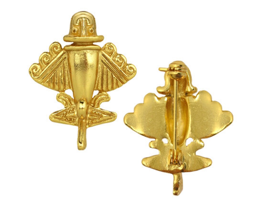 Quimbaya Flyer Pin 24K GP Cappello Artefatto Alieno Precolombiano - Foto 7