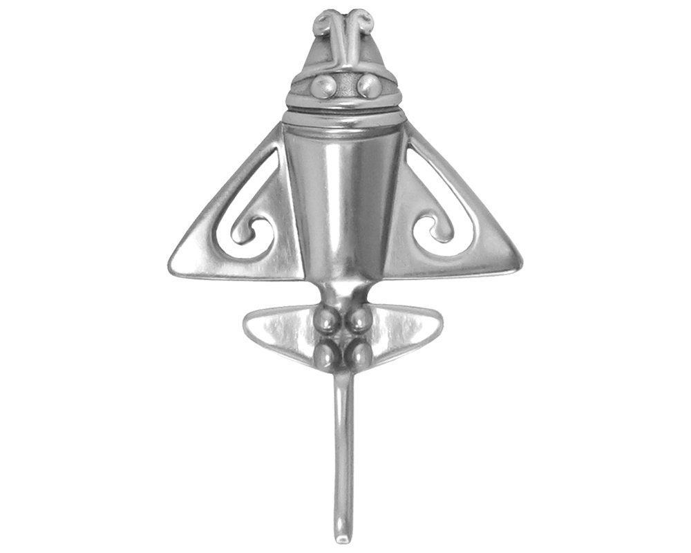 Quimbaya Flyer Pin .950 Silber Golden Jet-3 Antike Astronaut Theoretiker UFOologen Geschenk für Aliens Gläubige Antike Flugzeuge