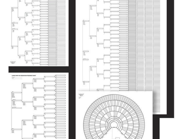 Family Tree Chart. Pedigree Chart. Genealogy Template. Ancestral Chart ...