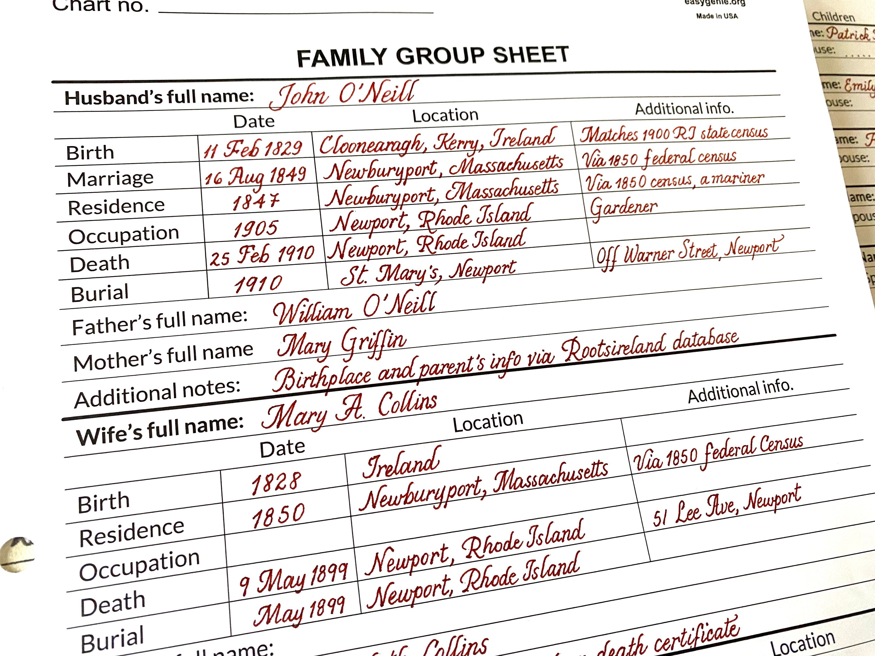 EasyGenie Large Print Two-Sided Family Group Sheets for Ancestry (30  Sheets) Archival-Quality Genealogy Forms