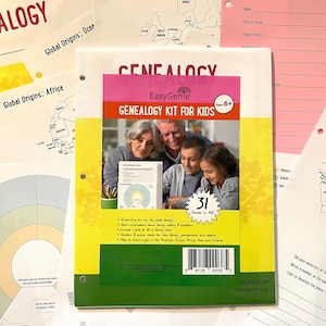 Genealogie für Kinder: 31 Blatt Kit mit Ahnentafeln, Karten und Interviewbögen