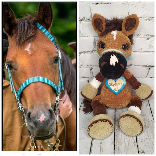 Cheval en peluche au crochet gris, Jouet animal de la ferme, Jouet personnalisé poney au crochet, Cheval personnalisé, Pépinière des animaux de la ferme, Super doux.