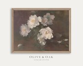 Peony Flower Painting Vintage Print Floral Oil Painting PRINTABLE Antique French Country Wall Art 173