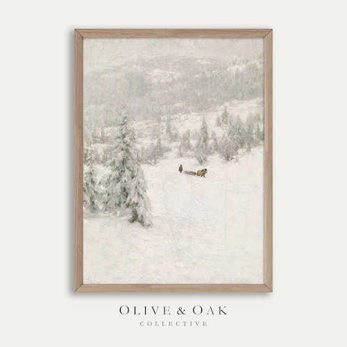 Vintage Winter Wall Art / Country Snow Landscape Wall Decor / Etsy