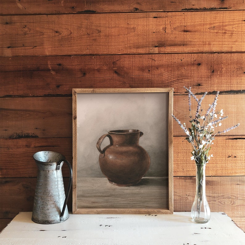 Kitchen Still Life Print / Pitcher Painting PRINTABLE / Farmhouse Kitchen Decor / #354 image 5