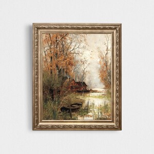 Fall Landscape Painting / Cottagecore Fall Art / Vintage Landscape Print / Autumn Decor PRINTABLE / Landscape Art Print / #609 image 7