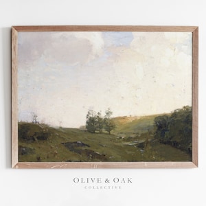 Country Landscape Painting / Vintage Art Print / Farmhouse Wall Art PRINTABLE / #198