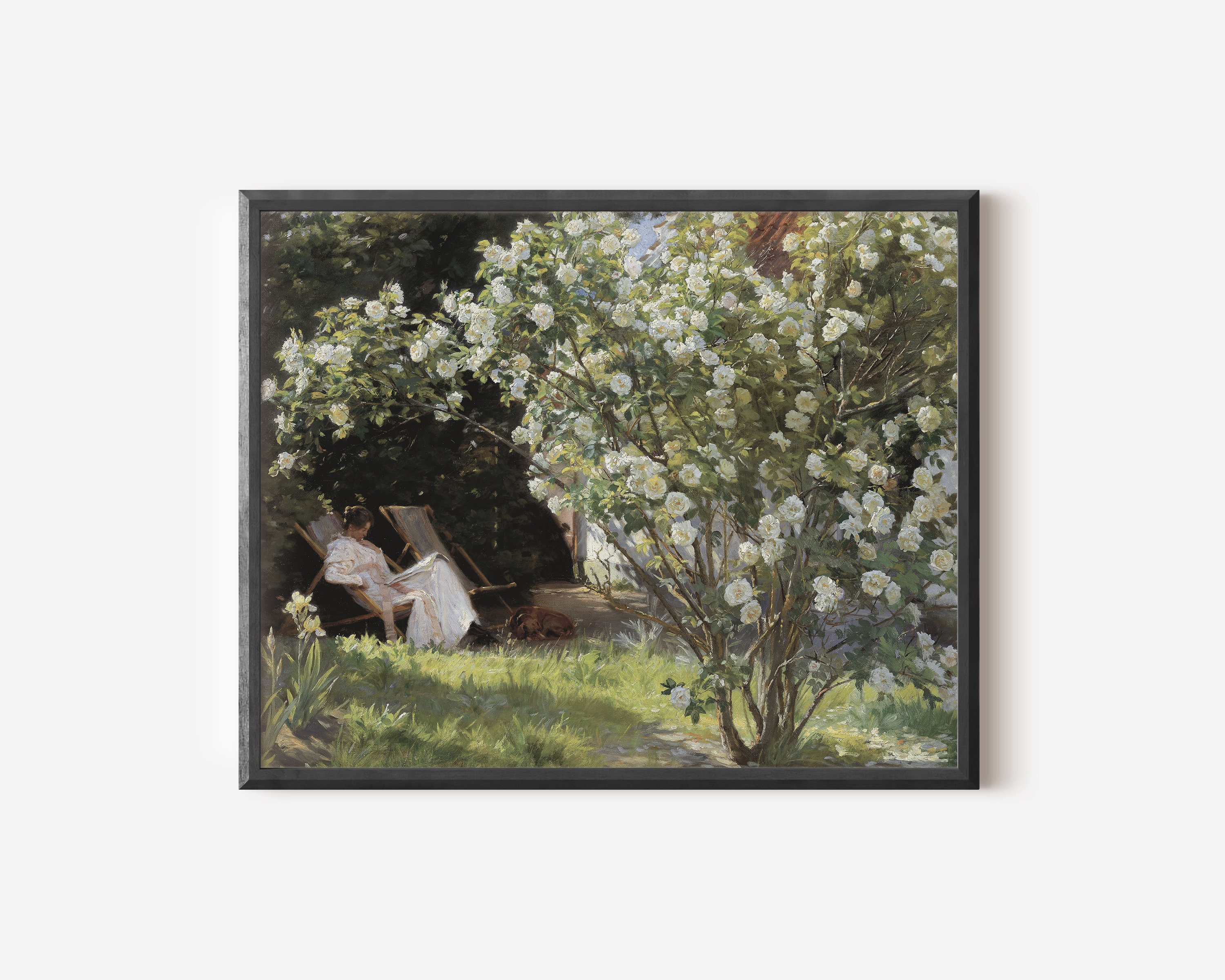 Garden Roses Painting / Portrait of Woman / Spring Landscape - Etsy