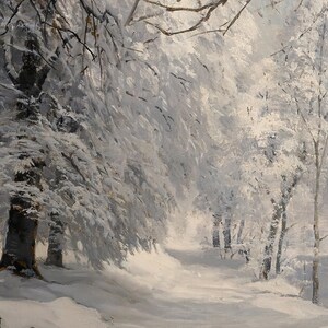 Winter Landscape Snow Painting / Nature Art Print / Downloadable PRINTABLE / #363 image 5
