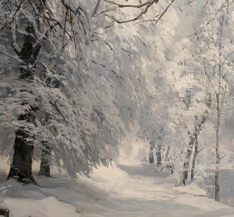 Winter Landscape Snow Painting / Nature Art Print / Downloadable PRINTABLE / #363 image 5