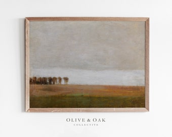 Autumn Tone Art Print / Minimalist Landscape Painting / Warm Aesthetic Decor PRINTABLE / #418