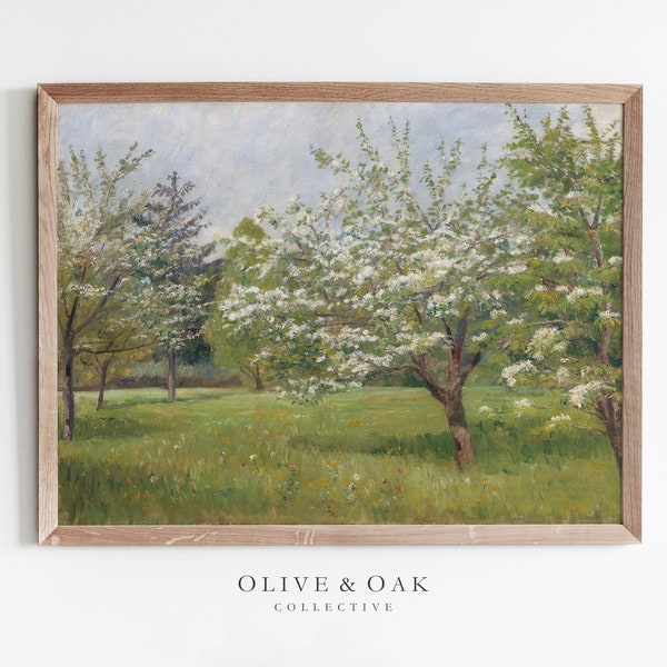 Spring Landscape Painting / PRINTABLE Spring Artwork / Vintage Art Print / Downloadable Print / #537