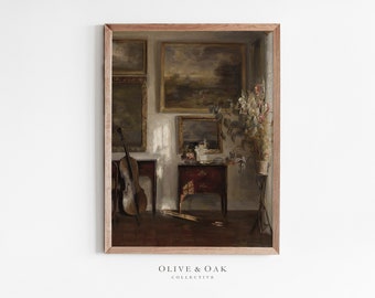 Moody Still Life Painting / Neutral Art Print / Vintage Decor PRINTABLE / #379