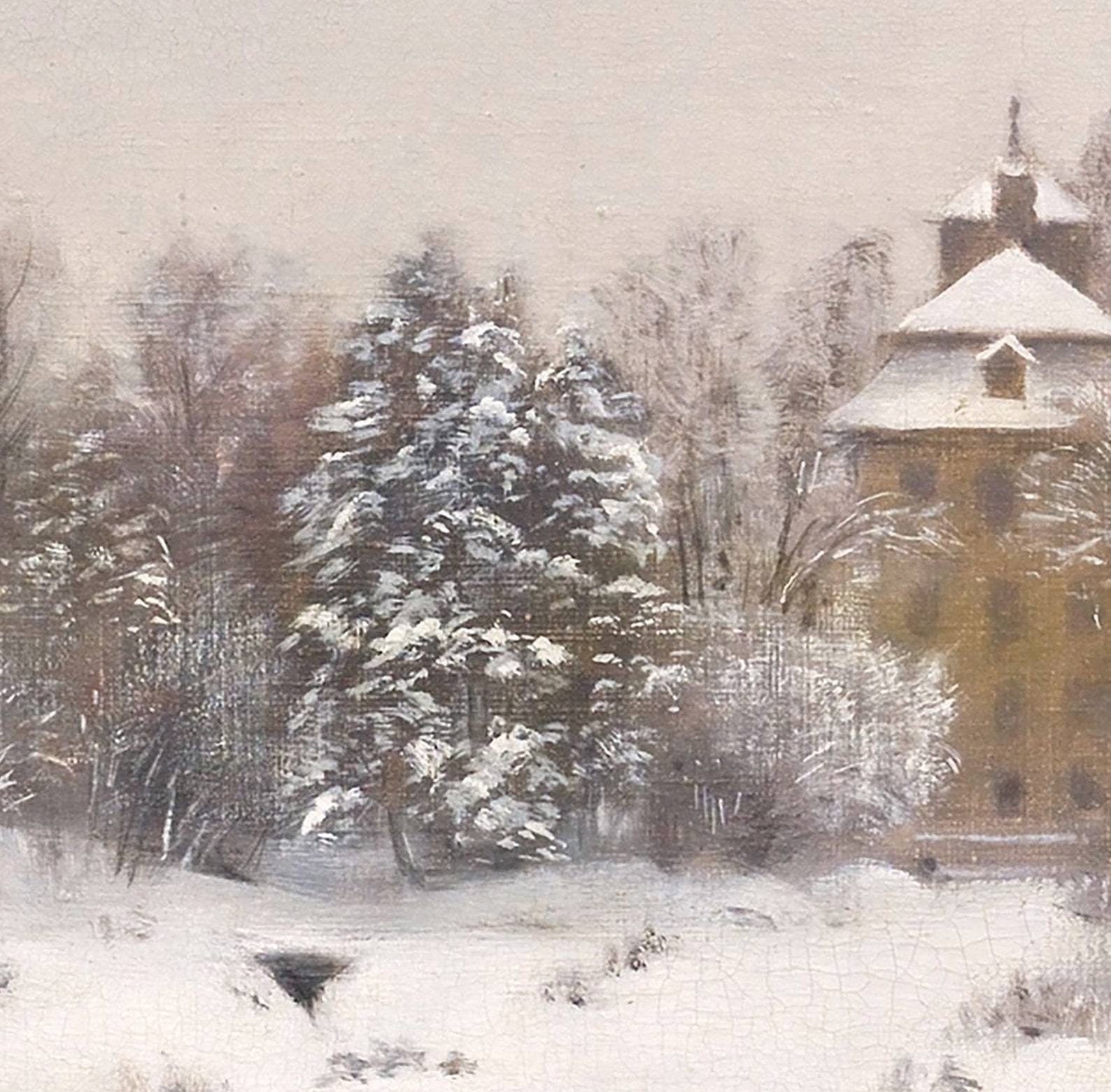 Snowy Landscape Art Print / Vintage Winter Landscape Painting Etsy