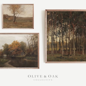 Autumn Print Set / Set of 3 Fall Art Prints / Printable Fall Artwork / Downloadable Print Set / Landscape Paintings / #G52 /