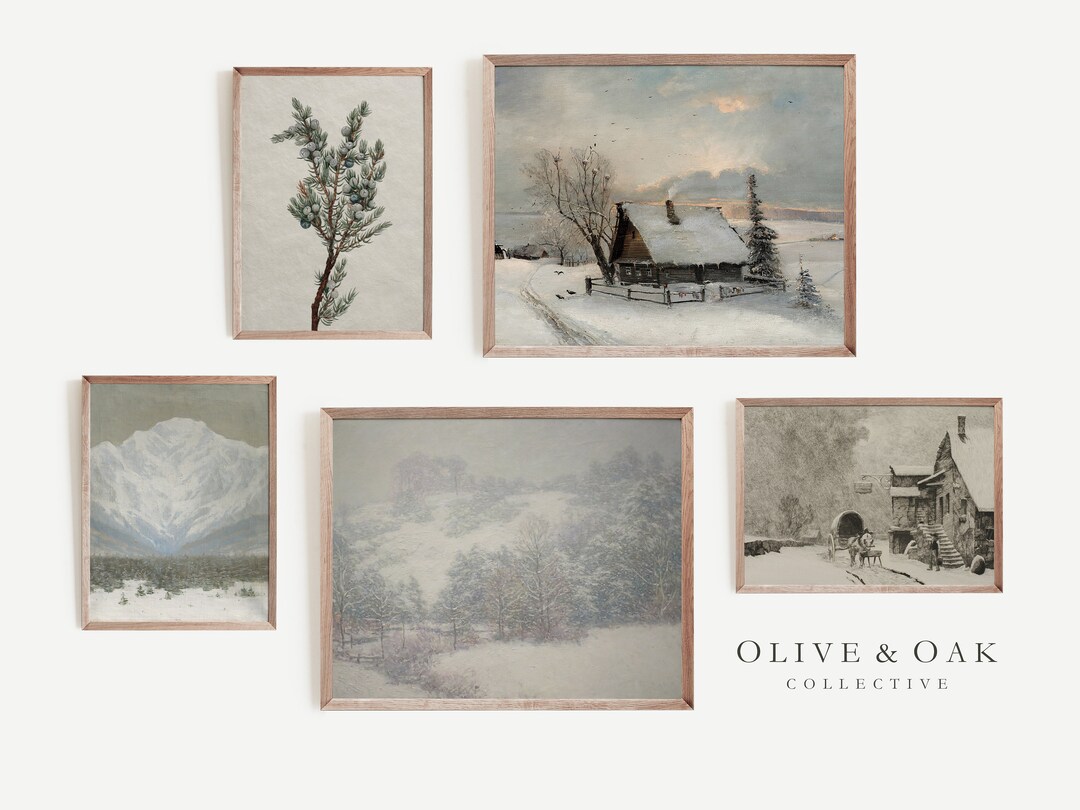 Winter Gallery Wall SET / Set of Snow Landscape Prints / PRINTABLE ...