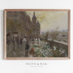Paris Cityscape Painting PRINTABLE / Vintage French Decor Downloadable Print / #170