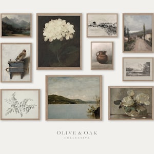 Moody Vintage Art Set / Gallery Wall Set / French Country Decor / Downloadable Art Prints / Set of Prints / G55