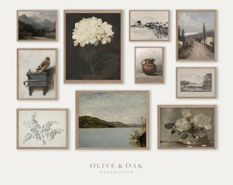 Moody Vintage Art Set / Gallery Wall Set / French Country Decor / Downloadable Art Prints / Set of Prints / G55