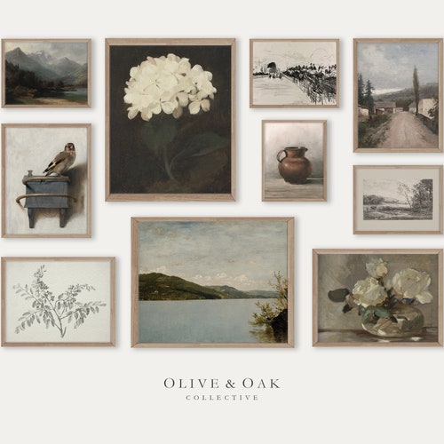 Moody Vintage Art Set / Gallery Wall Set / French Country Etsy
