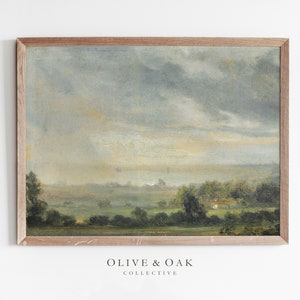 Pintura al óleo de paisaje vintage / Decoración de granja Arte de pared IMPRIMIBLE / #455