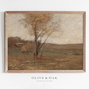 Herfst boerderij wand decor/herfst land landschap/digitale kunst afdrukbare/#272