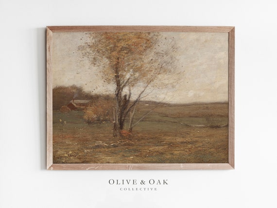 Fall Farmhouse Wall Decor / Autumn Country Landscape / Digital Art PRINTABLE / #272