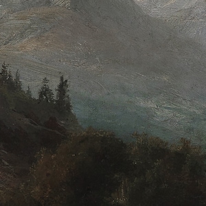 Moody Mountain Landscape Painting / Dark Vintage Art Print / Digital PRINTABLE / #302 image 7