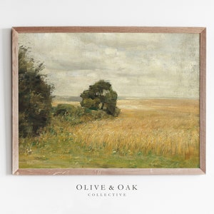 Pittura di paesaggio di campagna / Pittura di campo di grano / Arte arredamento fattoria STAMPABILE / #452