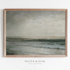 Vintage Coastal Ocean Art print / Beach Seascape Painting PRINTABLE / #394