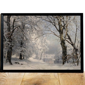 Winter Landscape Snow Painting / Nature Art Print / Downloadable PRINTABLE / #363 image 7