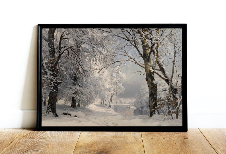 Winter Landscape Snow Painting / Nature Art Print / Downloadable PRINTABLE / #363 image 7