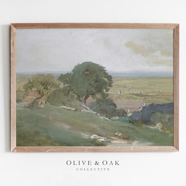 Stampa artistica di paesaggio / Pittura di paesaggio di campagna vintage STAMPABILE / #103