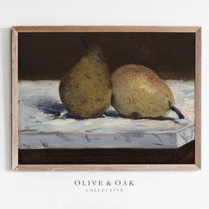 Vintage Kitchen Art Print / Pear Still Life Painting / Kitchen Decor PRINTABLE / #375