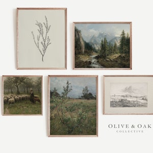 Vintage boerderij galerij muur/Cottage decor Art Prints/afdrukbare galerij muur set/Frans land decor/G47
