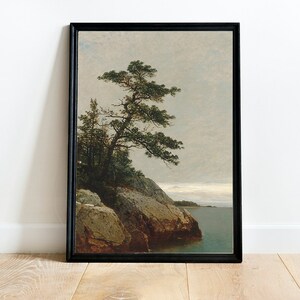 Coastal Landscape Painting / Vintage Pine Tree Print / Rustic Decor PRINTABLE / #253 image 7