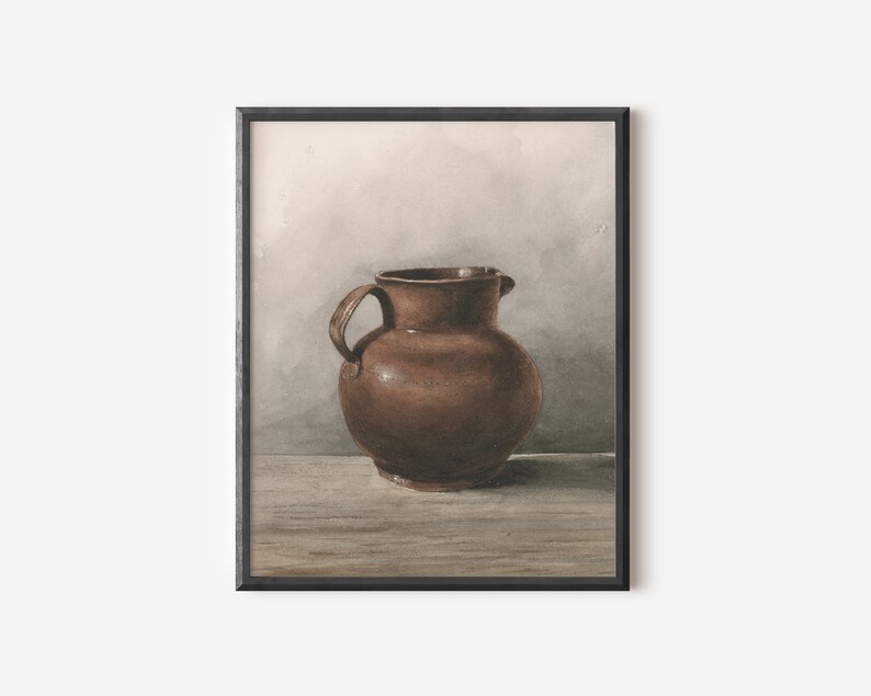 Kitchen Still Life Print / Pitcher Painting PRINTABLE / Farmhouse Kitchen Decor / #354 image 7
