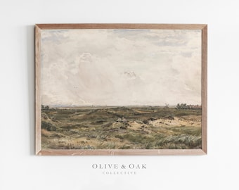 Landscape Painting / Vintage Print / Country Farmhouse PRINTABLE / #139
