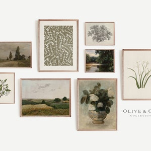 Set da parete Soft Green Gallery / Arredamento country francese / Arte da parete primaverile / Opera d'arte stampabile / #G71