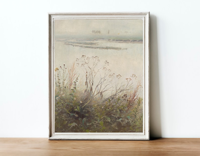 Pintura de paisaje silenciada / Impresión de naturaleza vintage IMPRIMIBLE / #66 imagen 4