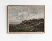 Moody Coastal Farmhouse Print / Vintage Landscape Cloud Painting PRINTABLE / #281