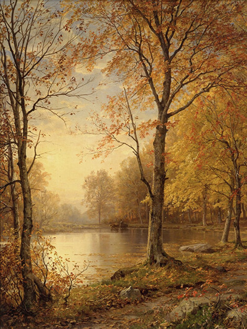 Autumn Landscape Painting / Downloadable Fall Artwork / Printable Fall Art / #502 image 3